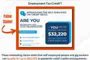 Beware! Self-Employment Tax Credit Scam